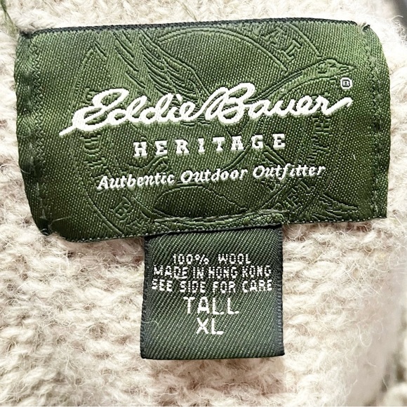 Eddie Bauer Cream and Brown Crewneck Sweater - Picture 10 of 10